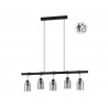 Suspension PARADOXE 5 x E27 verre fumé noir INSPIRE