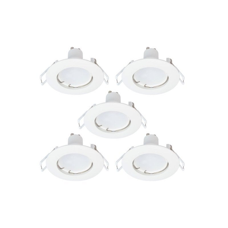 Lot de 5 spots encastrables led gu10 4000K rond blanc