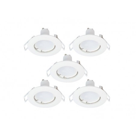 Lot de 5 spots encastrables led gu10 4000K rond blanc