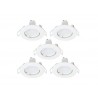 Lot de 5 spots encastrables led gu10 4000K rond blanc