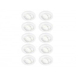Lot de 10 spots à encastrer orientable INSPIRE Clane 4000K blanc neutre rond blanc
