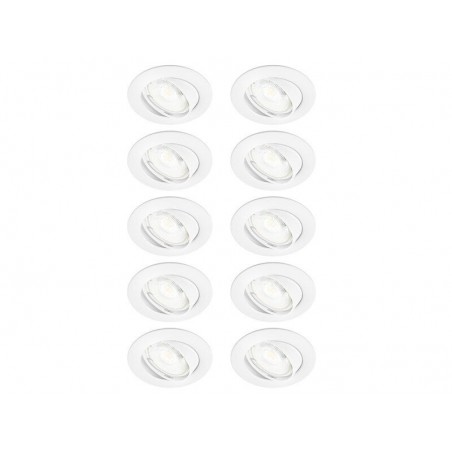 Lot de 10 spots à encastrer orientable INSPIRE Clane 4000K blanc neutre rond blanc
