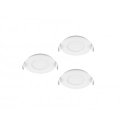 Lot de 3 spots encastrables led intégrée IP44 rond Diam. 85 cm INSPIRE blanc