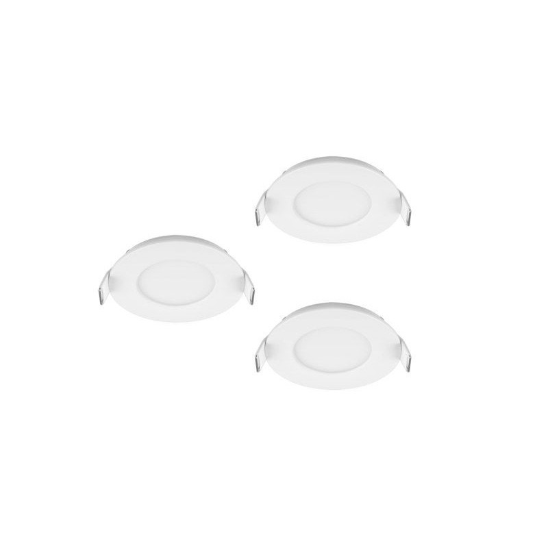 Lot de 3 spots encastrables led intégrée IP44 rond Diam. 85 cm INSPIRE blanc