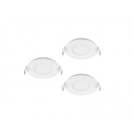 Lot de 3 spots encastrables led intégrée IP44 rond Diam. 85 cm INSPIRE blanc