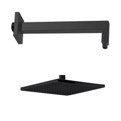 Bras de douche mural 400mm+tête de douche carré NR PVD 80188+186 | Sanifer