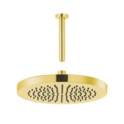 Bras de douche plafond 500mm+pommeau rond doré 80214+209 | Sanifer