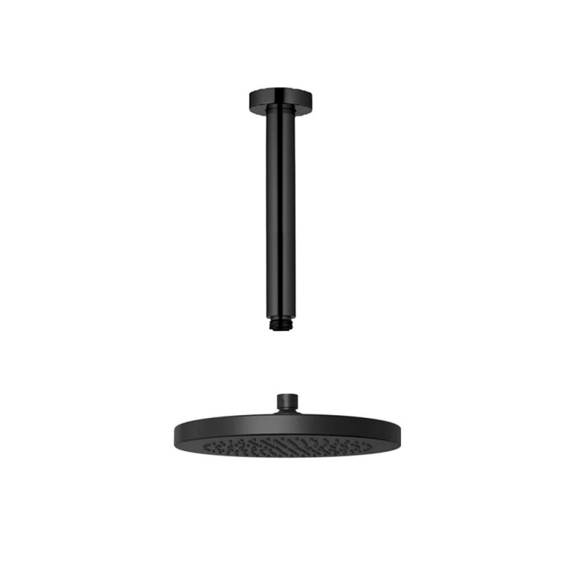 Bras de douche plafond 500mm+pommeau noir PVD80190+185|Sanifer