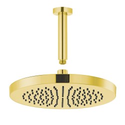 Bras de douche plafond 150mm+pommeau doré PVD 80215+209 | Sanifer
