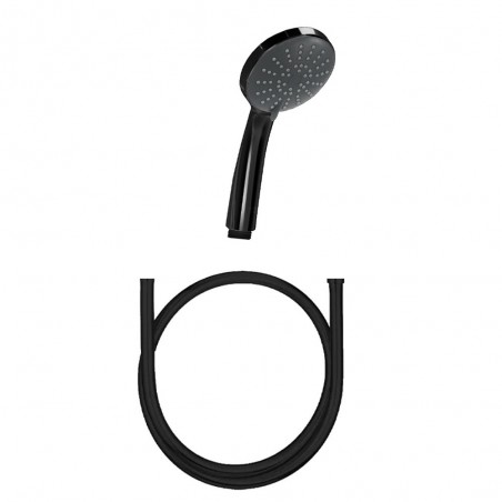 Douchette main 3S H240 D100+flexible noir PVD 80200+80208 | Sanifer