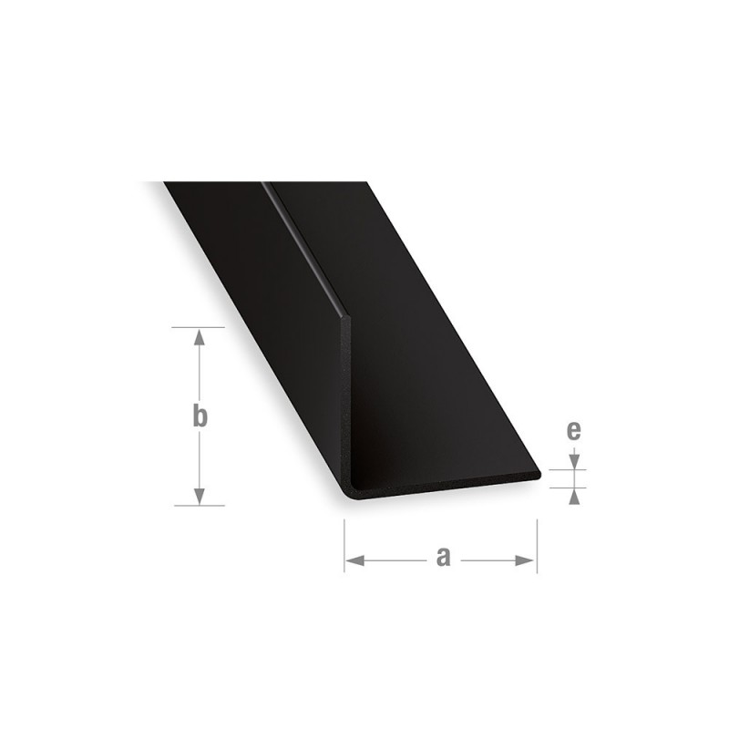 Cornière 20x20mm 2M  PVC laqué noir uc5 | Sanifer