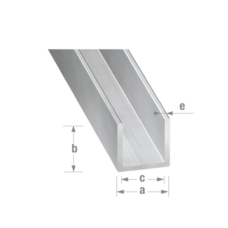 Profilé U 10x15mm 1M alu brut | Sanifer