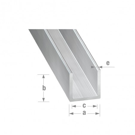 Profilé U 10x15mm 1M alu brut | Sanifer