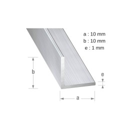 Cornière égale 10mm 1M alu brut | Sanifer