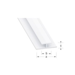 Profilé union H 2m PVC blanc | Sanifer