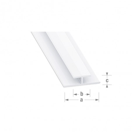 Profilé union H 2m PVC blanc | Sanifer