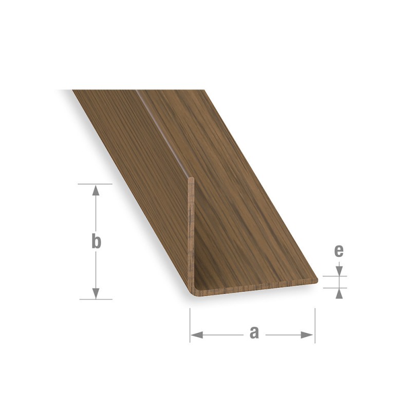 Cornière égale 30mm PVC noyer 1M | Sanifer