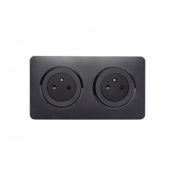 Bloc 2 prises affleurantes, complet Lumia, LEXMAN, black|Sanifer