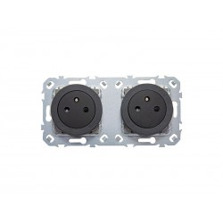 Bloc 2 prises affleurantes, à  assembler Lumia, LEXMAN, black|Sanifer