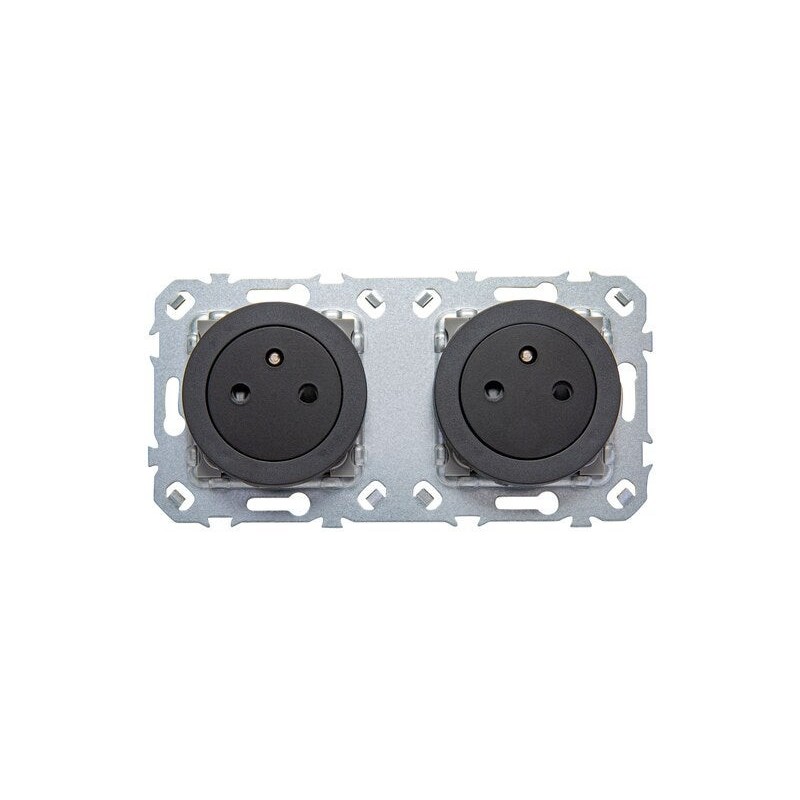 Bloc 2 prises affleurantes, à  assembler Lumia, LEXMAN, black|Sanifer