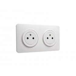 Bloc 2 prises affleurante, complet Lumia, LEXMAN, blanc|Sanifer