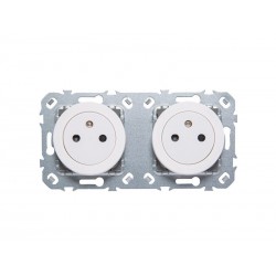 Bloc 2 prises affleurantes, à  assembler Lumia, LEXMAN, blanc|Sanifer