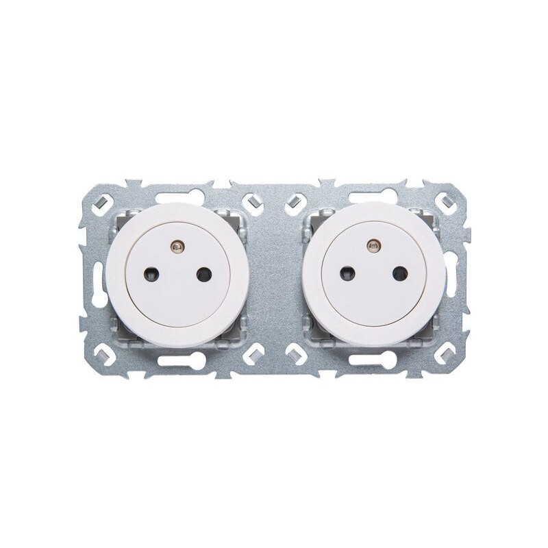 Bloc 2 prises affleurantes, à  assembler Lumia, LEXMAN, blanc|Sanifer