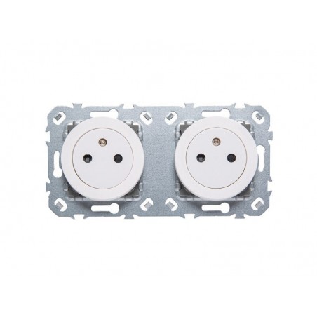Bloc 2 prises affleurantes, à  assembler Lumia, LEXMAN, blanc|Sanifer