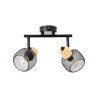 Rampe 2 spots, métal noir E14 max 25 W, BRILLIANT Giada|Sanifer