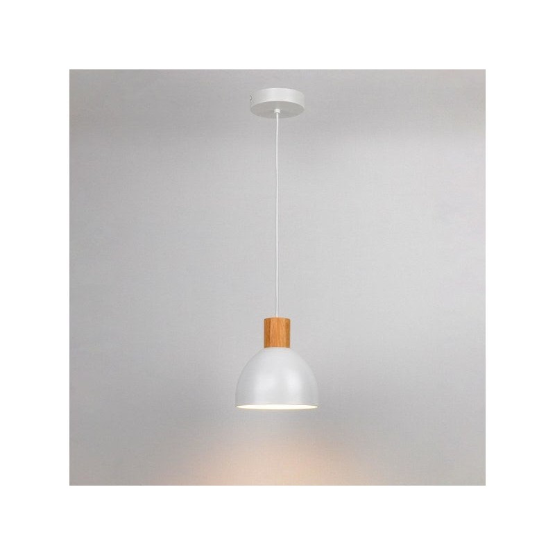 Suspension VENOSa E27 diam.  18 cm métaL bois blanc| Sanifer