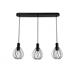 Suspension 3x e27 métal noir mat INSPIRE Merone D.18 cm| Sanifer