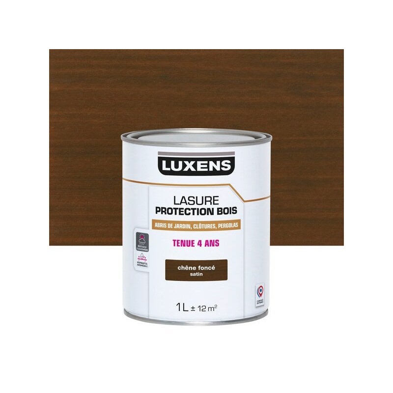 Lasure LUXENS 4 ans chêne foncé satiné 1 Litre -  - meilleure qualité