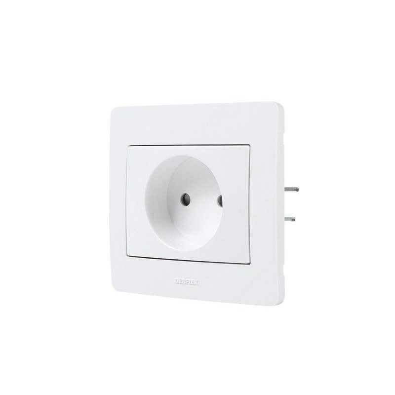 Prise Sans Terre Diam2, Debflex, Blanc|Sanifer