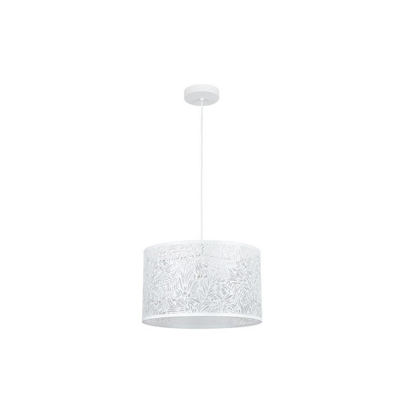 Suspension 1x e27 fer blanc mat INSPIRE Frella D.38 cm|Sanifer