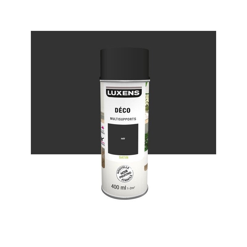 Bombe de peinture Multisupports LUXENS noir satine 400 ml|Sanifer
