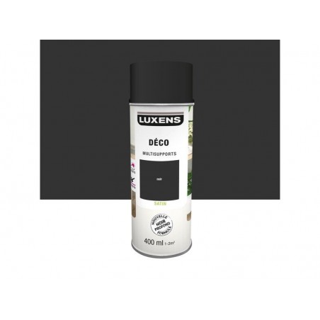 Bombe de peinture Multisupports LUXENS noir satine 400 ml|Sanifer