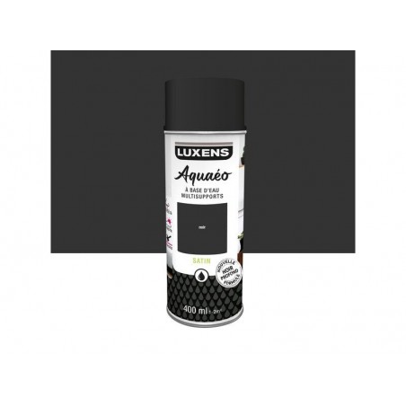 Bombe de peinture Aquaeo LUXENS noir satiné 400 ml|Sanifer