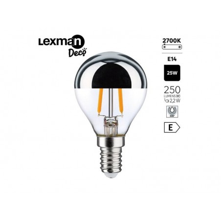 Ampoule led décorative sphérique E14 250lm 25W blanc chaud LEXMAN| Sanifer
