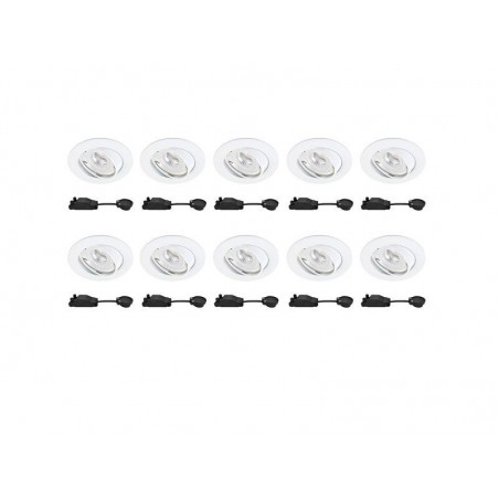Kit 10 spots à  encastrer orientable Clane gu10 2700K INSPIRE rond blanc| Sanifer