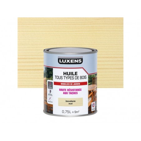 Huile pour bois extérieur LUXENS incolore mat 0.75 l| Sanifer