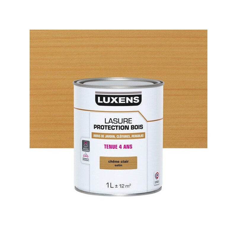 Lasure LUXENS 4 ans chêne clair satiné 1 Litre| Sanifer