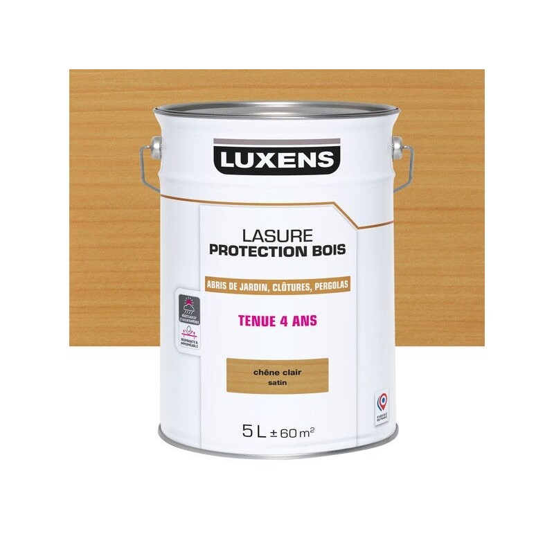 Lasure LUXENS 4 ans chêne clair satiné 5 Litres| Sanifer