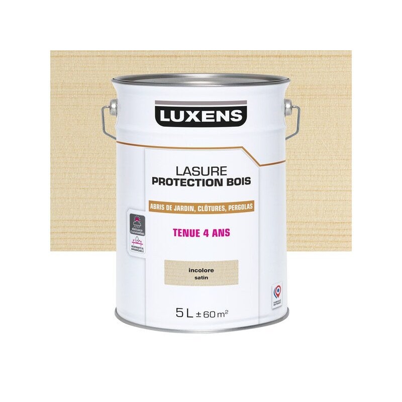 Lasure LUXENS 4 ans incolore satiné 5 Litres| Sanifer