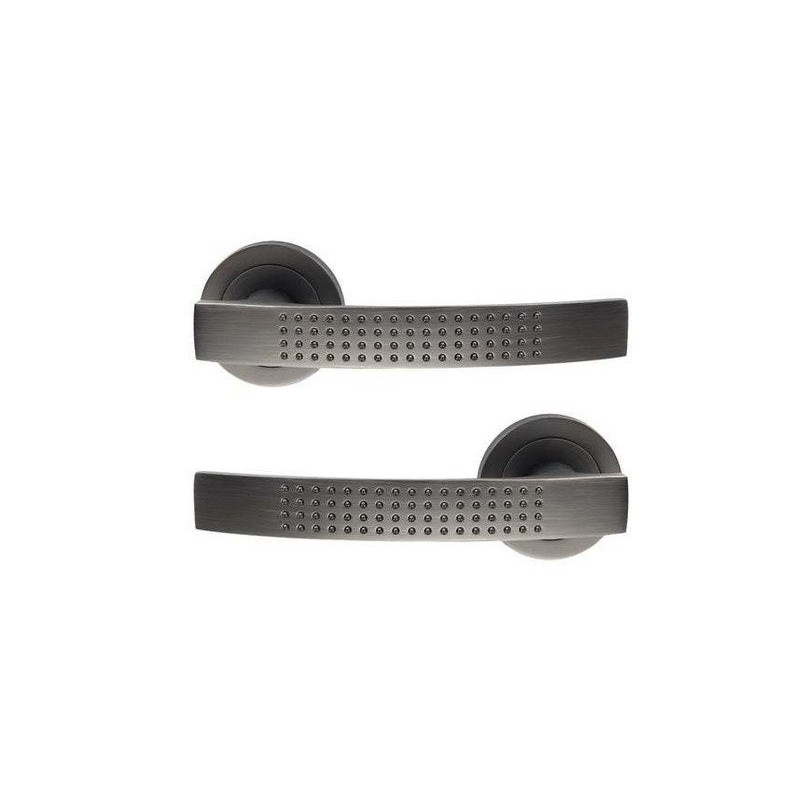 2 poignée sur rosace Louna canon de fusil gris mat INSPIRE aluminium sans trou|Sanifer