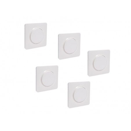 Lot de 5 interrupteurs va-et-vient avec plaque complet LEXMAN Lumia blanc|Sanifer