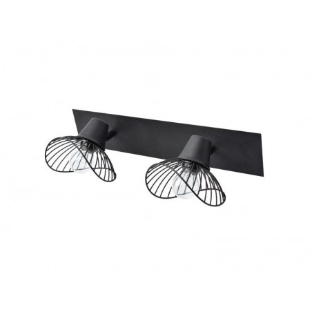 Rampe 2 spots design métal noir E14 max 40 W SEYNAVE KASTELI|Sanifer