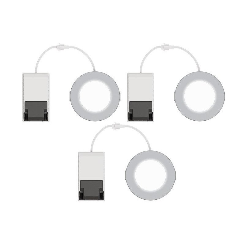 Kit 3 spots à encastrer Salle de Bains Kilia Led Intégrée 3000K Inspire acier|Sanifer