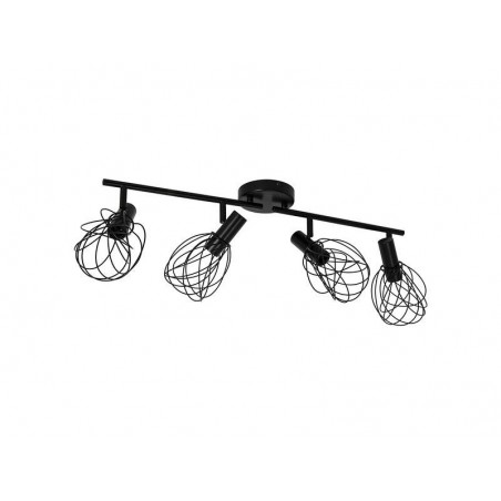 Rampe 4 spots design métal noir mat E14 INSPIRE Merone|Sanifer