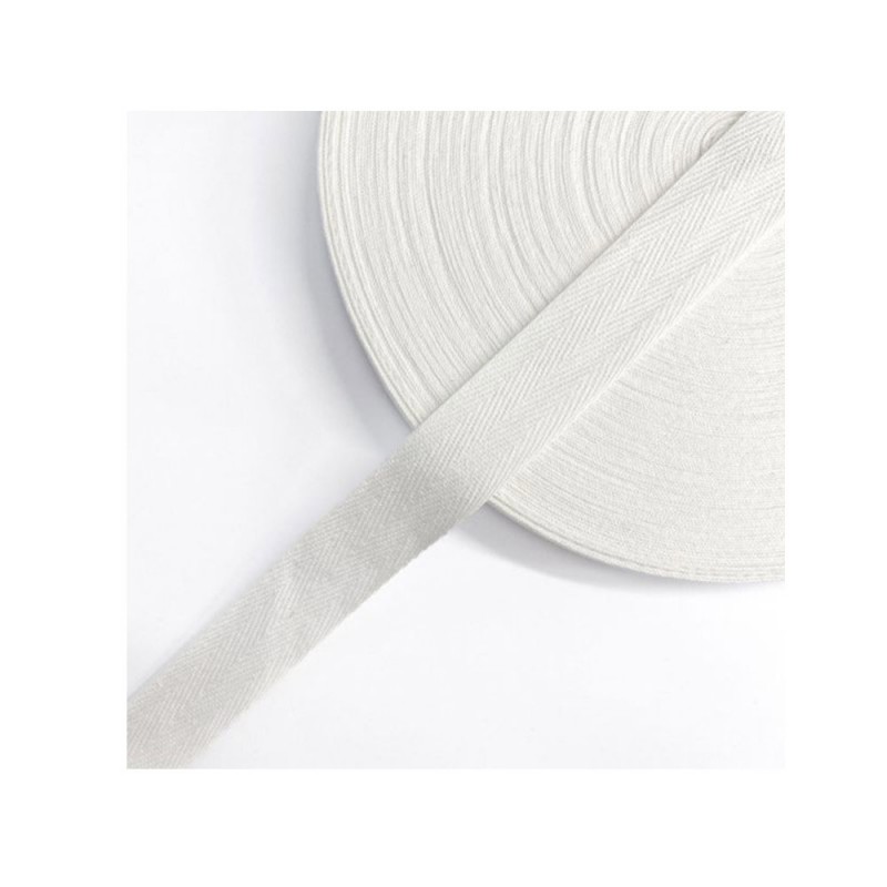 Sangle sergé coton blanc 25 mm x 30 m| Sanifer