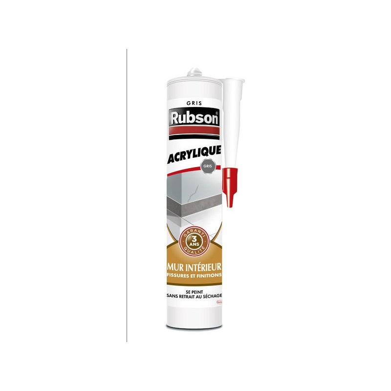 Mastic mur/fenetre acrylique RUBSON gris cartouche 280ml|Sanifer